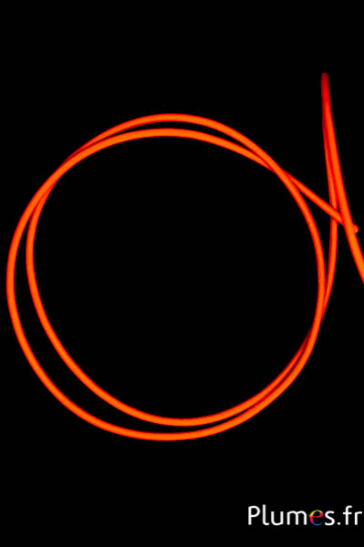 Lacet en cuir - épaisseur 3 mm - orange